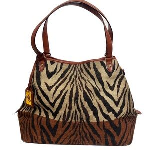 Ralph Lauren Armangiri Zebra/Tiger canvas bag
